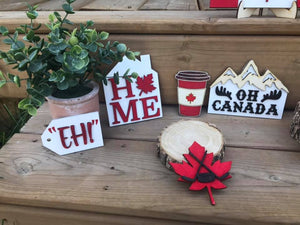 DIY Canada Day Tiered Tray of Shelf Decor