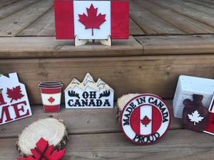 DIY Canada Day Tiered Tray of Shelf Decor