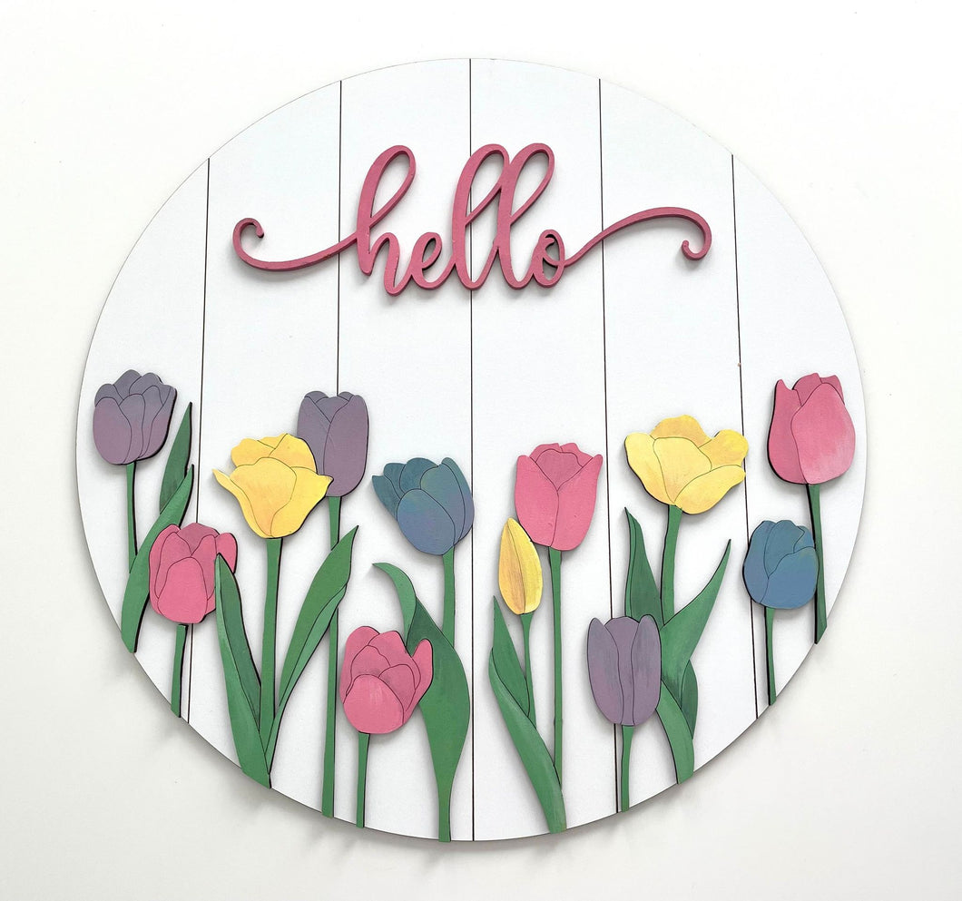 DIY Hello Tulip Spring Sign