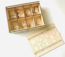 Load image into Gallery viewer, Natural Wood Montessori Shape Sorter