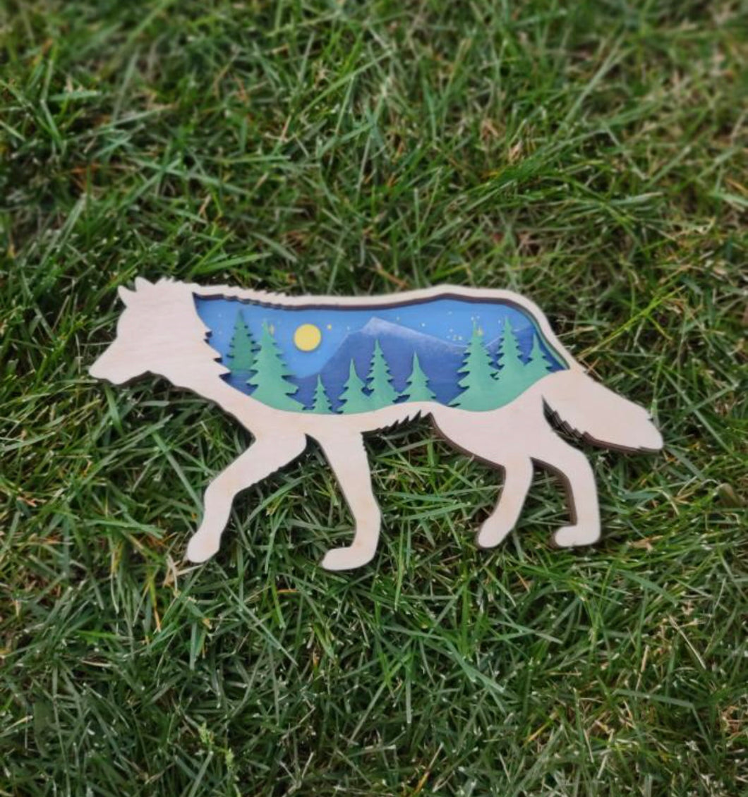 DIY 3D Layered Wolf Craft