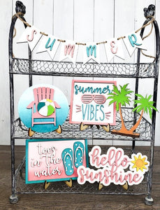 DIY Summer Vibes Tiered Tray or Shelf Decor Kit